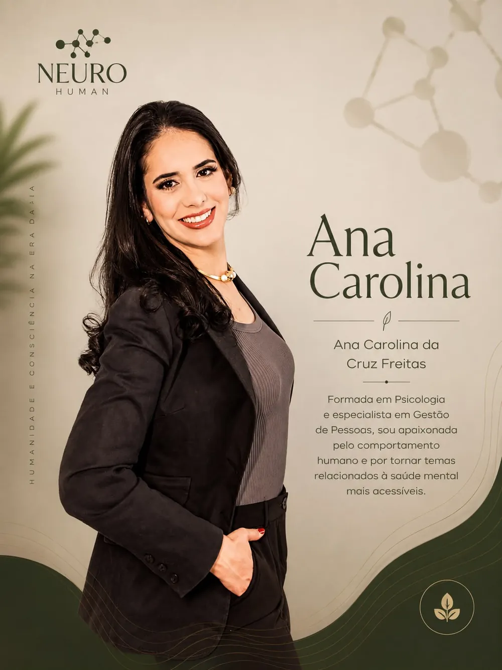 Foto de Ana Carolina da Cruz Freitas, especialista em Psicologia e Gestão de Pessoas