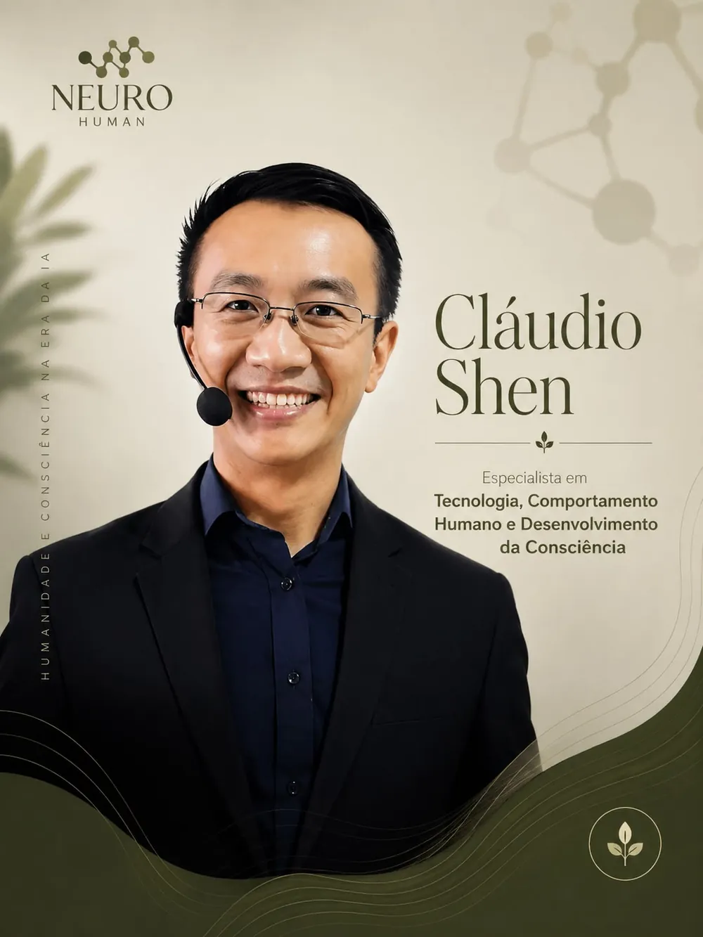 Foto de Cláudio Shen, especialista em Tecnologia, Comportamento Humano e Desenvolvimento da Consciência