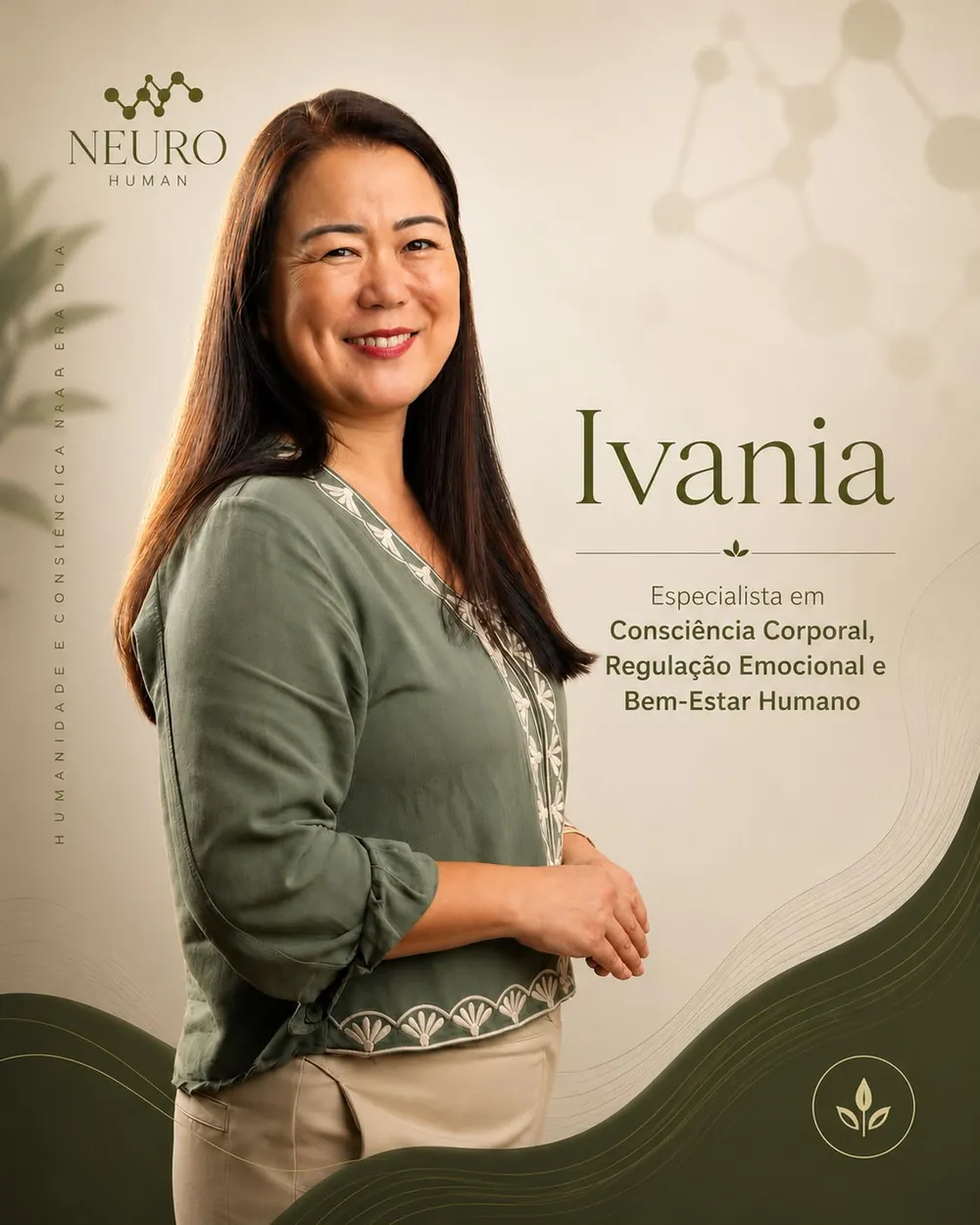 Foto de Ivania, especialista em Consciência Corporal, Regulação Emocional e Bem-Estar Humano